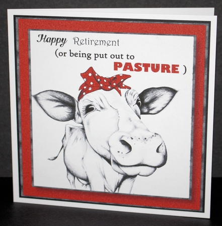 Happy Retirement (out to pasture) 8x8 by Marion Kimberley-Scott