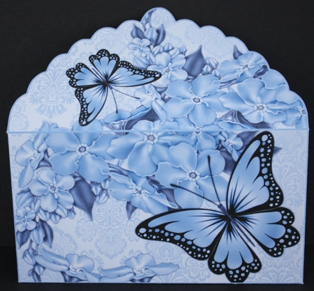 Forget me not lavender butterfly gift money wallet by Marion Kimberley-Scott