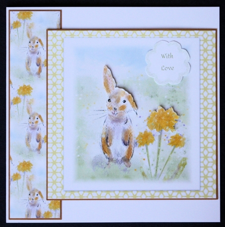  HAPPY BUNNY RABBIT BACKGROUND: A4 Backing Paper/Craft Sheet, With Commercial Use. by Marion Kimberley-Scott
