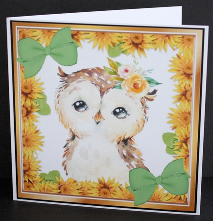 Cute water colour Animals with daisies & bows card fronts 8x8 mini kit  by Marion Kimberley-Scott