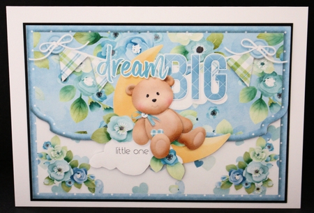Dream Big Boy Fancy Edge Faux Envelope Card by Marion Kimberley-Scott