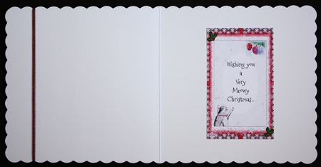 CHRISTMAS CAT & BAUBLES INSERTS: 1 Blank, 2 With Fun Verses/Sentiments by Marion Kimberley-Scott