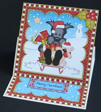 3D Easel Card Mini Kit - Little Scottie Dog by Marion Kimberley-Scott