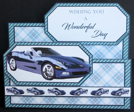 Double tent Blue sports car by Marion Kimberley-Scott