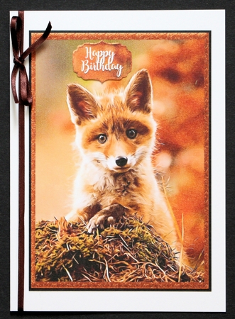 Baby Fox A5 Scalloped Layered Mini Card Kit by Marion Kimberley-Scott