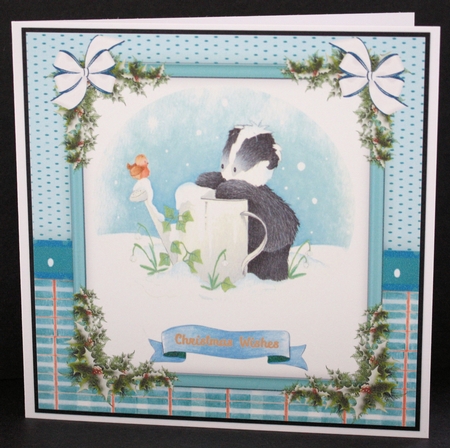 4, Card Fronts + 2 Inserts Christmas Forest Friends  by Marion Kimberley-Scott