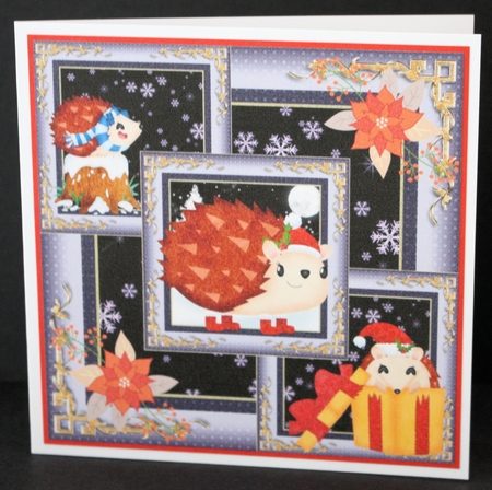 3 All about the Christmas hedgehogs card fronts/toppers by Marion Kimberley-Scott