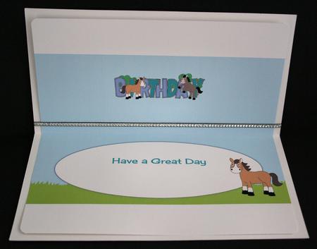 Horses Birthday Large Dl Insert by Marion Kimberley-Scott