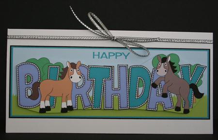 Horses Birthday Large Dl by Marion Kimberley-Scott