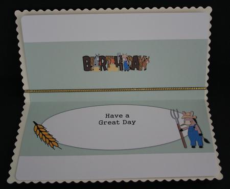 Country Donkeys Birthday Large Dl Insert by Marion Kimberley-Scott