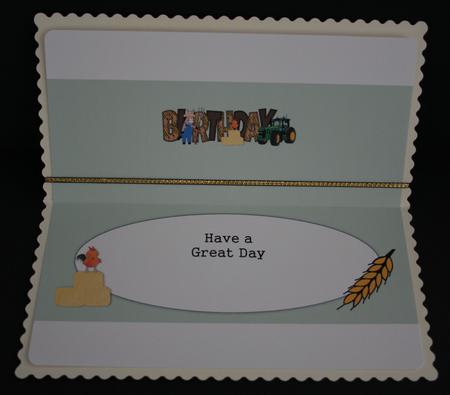 Country Donkey Birthday Large Dl Insert by Marion Kimberley-Scott