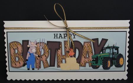 Country Donkey Birthday Large Dl by Marion Kimberley-Scott