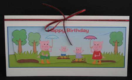 Pinkie Pigs Day Out Large Dl by Marion Kimberley-Scott