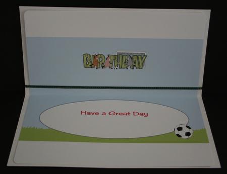 Donkeys Playing Football Birthday Large Dl Insert by Marion Kimberley-Scott