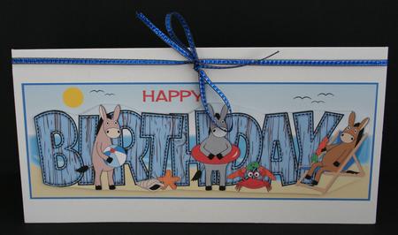 Beach Donkeys Birthday Large Dl by Marion Kimberley-Scott