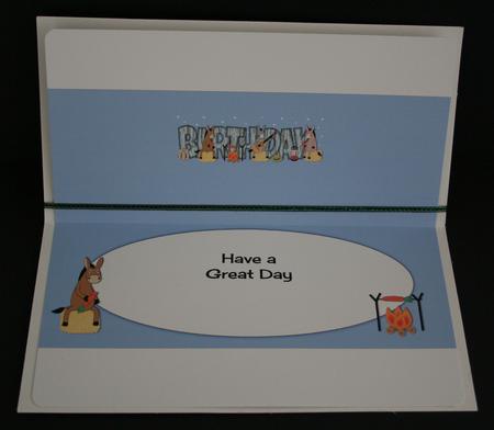 Camping Donkeys Birthday Large Dl Insert by Marion Kimberley-Scott