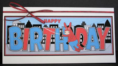 Spider Donkey Birthday Large Dl by Marion Kimberley-Scott