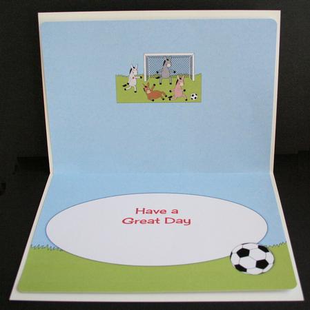 Insert for Donkeys Playing Football Pyramid by Marion Kimberley-Scott