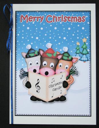 Xmas Gigi Horse & Friends 5x7 3D Decoupage by Marion Kimberley-Scott