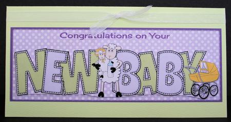 Sheep New Baby (lilac) Large Dl by Marion Kimberley-Scott
