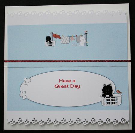 Jazz the Dog & Friend Washing Day Large Dl 2 Insert by Marion Kimberley-Scott