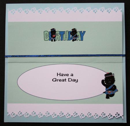 Bagpiper & Highland Fling Jazz the Dog Birthday Large Dl 3 I by Marion Kimberley-Scott