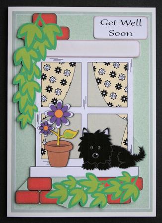Jazz the Dog on Window Sill by Marion Kimberley-Scott