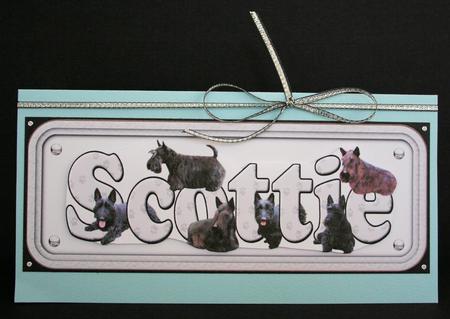Scottie Dog Name Sign 3D Decoupage by Marion Kimberley-Scott