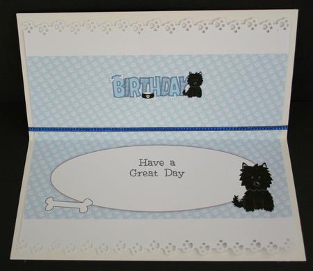 Black Jazz the Dog Birthday Large Dl 2 Insert by Marion Kimberley-Scott