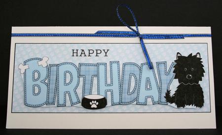 Black Jazz the Dog Birthday Large Dl 2 by Marion Kimberley-Scott