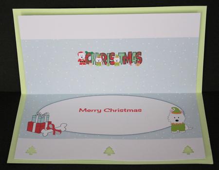 Santa Jazz the Dog & Elves Christmas Large Dl 3 Insert by Marion Kimberley-Scott