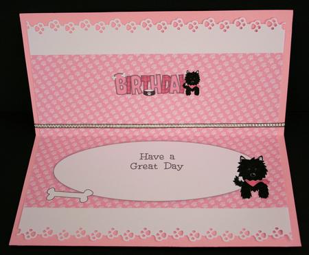 Black Jazz Dog with Bandana Birthday Large Dl 4 Insert by Marion Kimberley-Scott