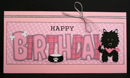 Black Jazz Dog with Bandana Birthday Large Dl 4 by Marion Kimberley-Scott