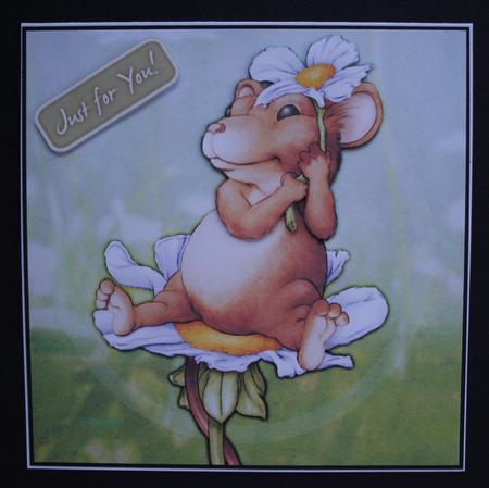 Daisy Mouse 8x8 Quick Card by Marion Kimberley-Scott