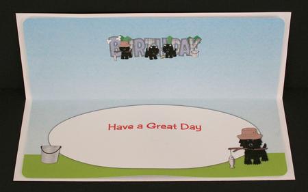 Fishing Black Jazz Dogs Birthday Large Dl 2 Insert by Marion Kimberley-Scott