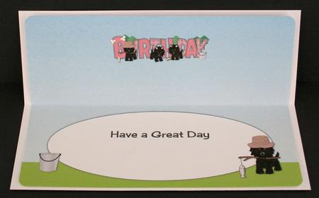 Fishing Black Jazz Dogs Birthday Large Dl 3 Insert by Marion Kimberley-Scott