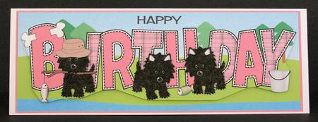 Fishing Black Jazz Dogs Birthday Large Dl 3 by Marion Kimberley-Scott