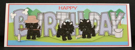 Fishing Black Jazz Dogs Birthday Large Dl 2 by Marion Kimberley-Scott