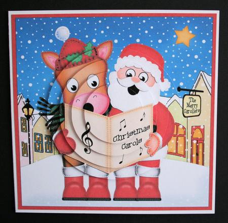 Singing Santa & Gigi Horse Merry Carollers Circle Pyramage by Marion Kimberley-Scott