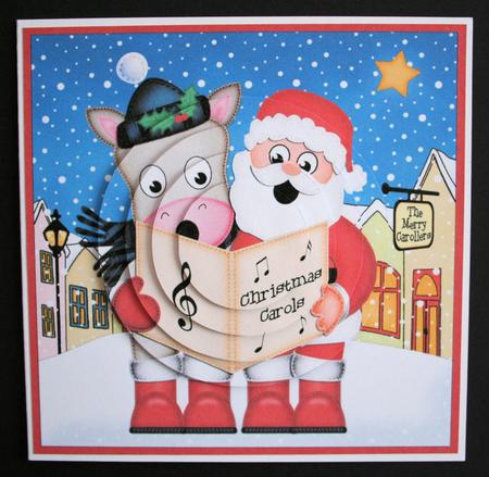 Singing Santa & Gigi Horse Merry Carollers Circle Pyramage by Marion Kimberley-Scott