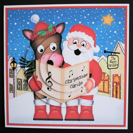 Singing Santa & Gigi Horse Merry Carollers Circle Pyramage by Marion Kimberley-Scott