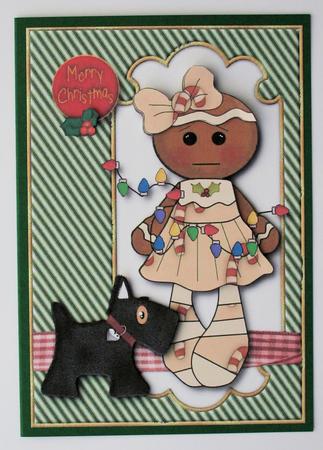 Scottie Dog Christmas Card Topper by Marion Kimberley-Scott