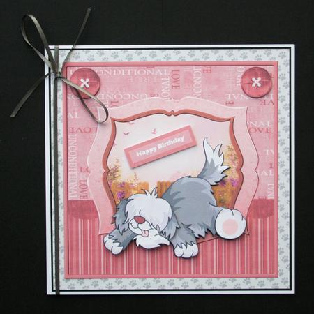 Dogs Unconditional Love Card with Decoupage by Marion Kimberley-Scott