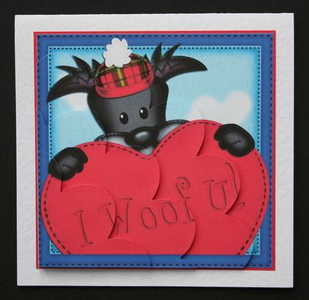 Scottie Dog's Heart Shell Edged Corner Side Stacker by Marion Kimberley-Scott