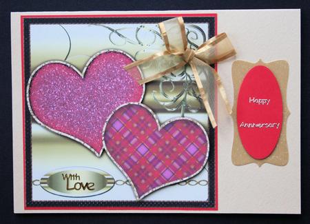 Two Hearts Valentine/ Anniversary/ Wedding Square Card 2 by Marion Kimberley-Scott