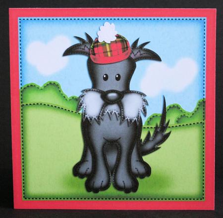 Hamish Scottie Dog Quick Cut and Fold Card by Marion Kimberley-Scott