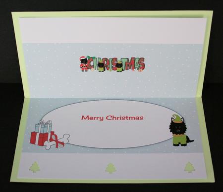 Santa Jazz the Dog & Elves Christmas Large Dl 2 Insert by Marion Kimberley-Scott