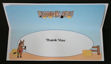 Donkeys Rock Thank You Large Dl Insert by Marion Kimberley-Scott