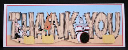 Donkeys Rock Thank You Large Dl by Marion Kimberley-Scott