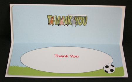Donkeys Playing Football Thank You Large Dl Insert by Marion Kimberley-Scott
